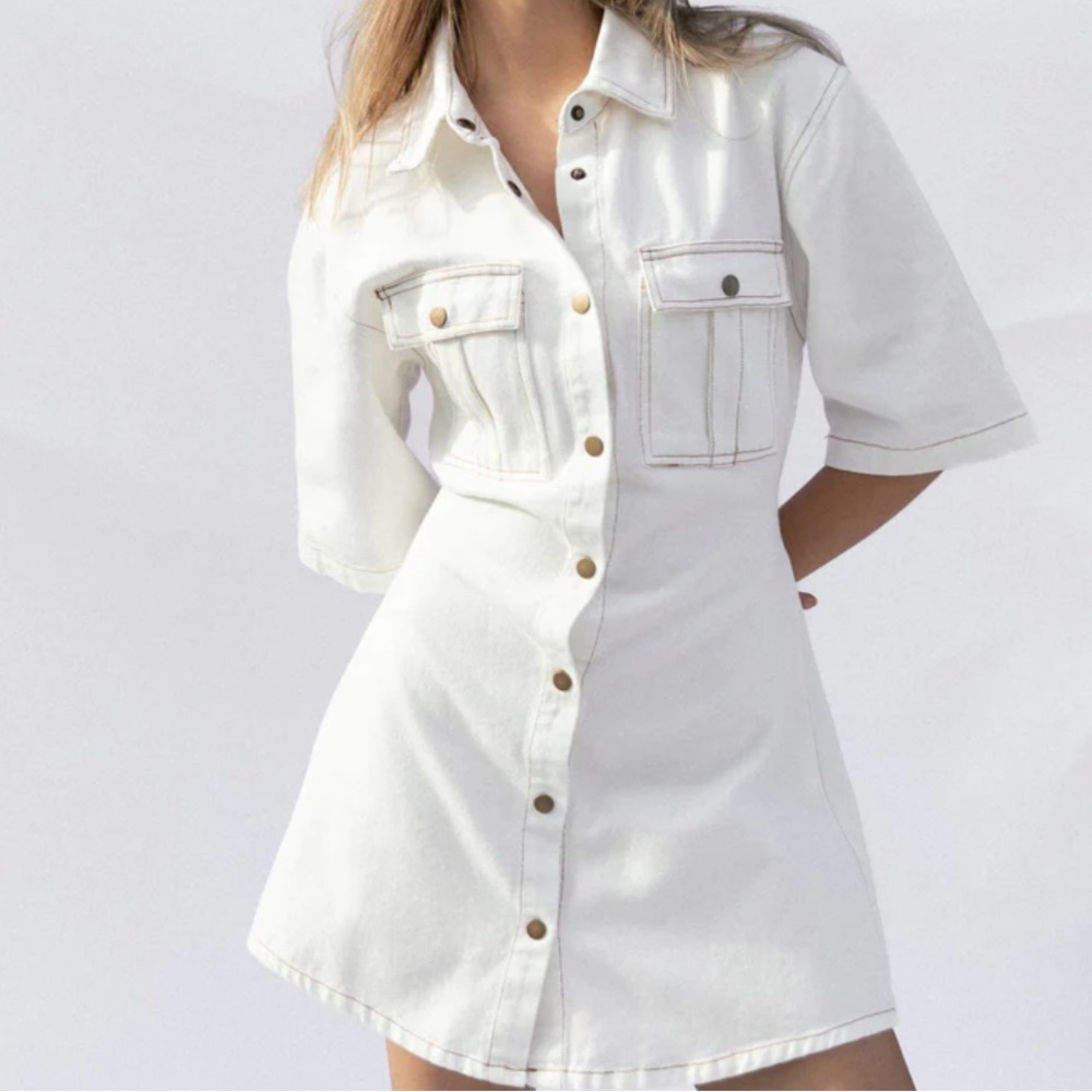 White Denim Dress